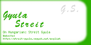 gyula streit business card